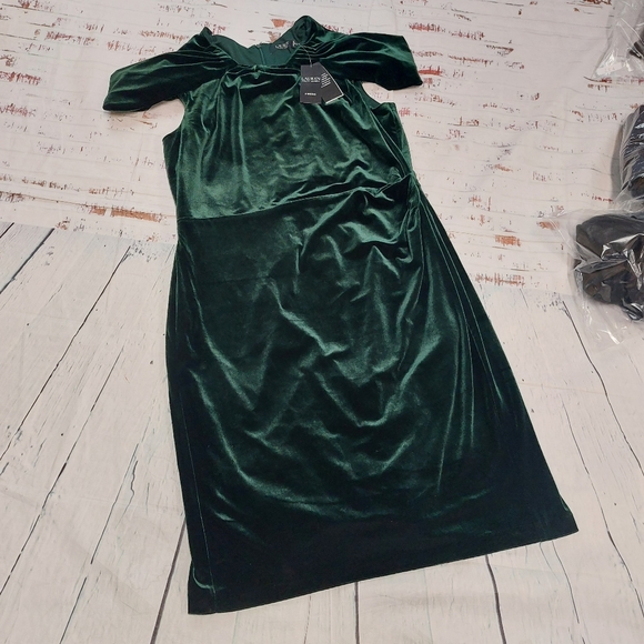 Lauren Ralph Lauren Green velvet cocktail dress - Picture 4 of 6